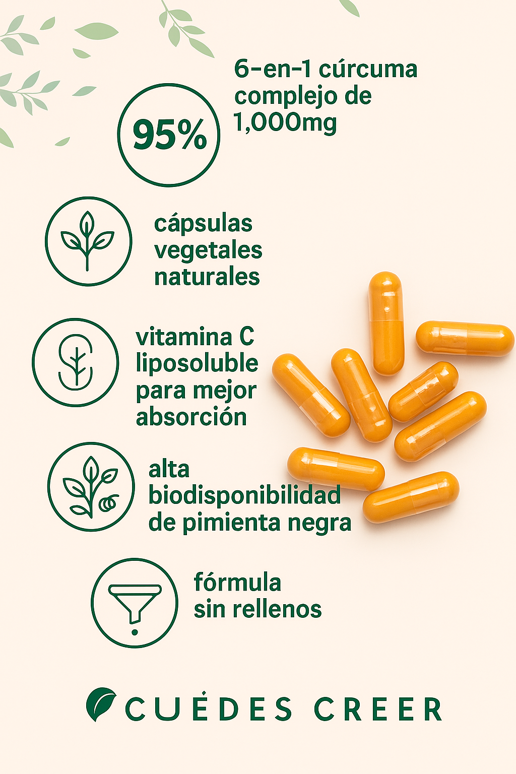 Cúrcuma con Pimienta Negra y Aceite MCT – 1,000mg